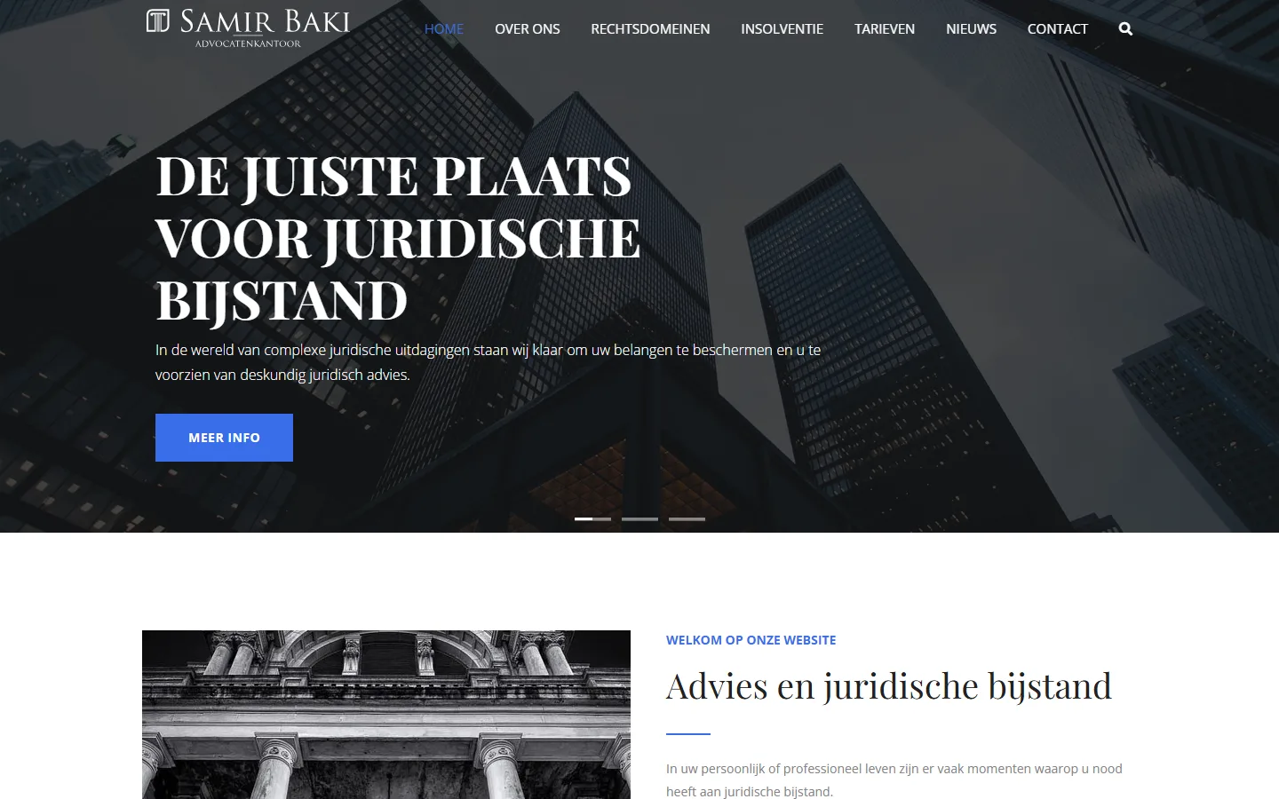 Homepage van Advocatenkantoor Samir Baki